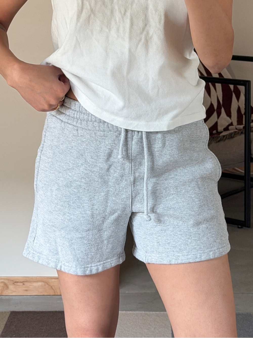 Aritzia Light Gray Athletic Lounge Shorts